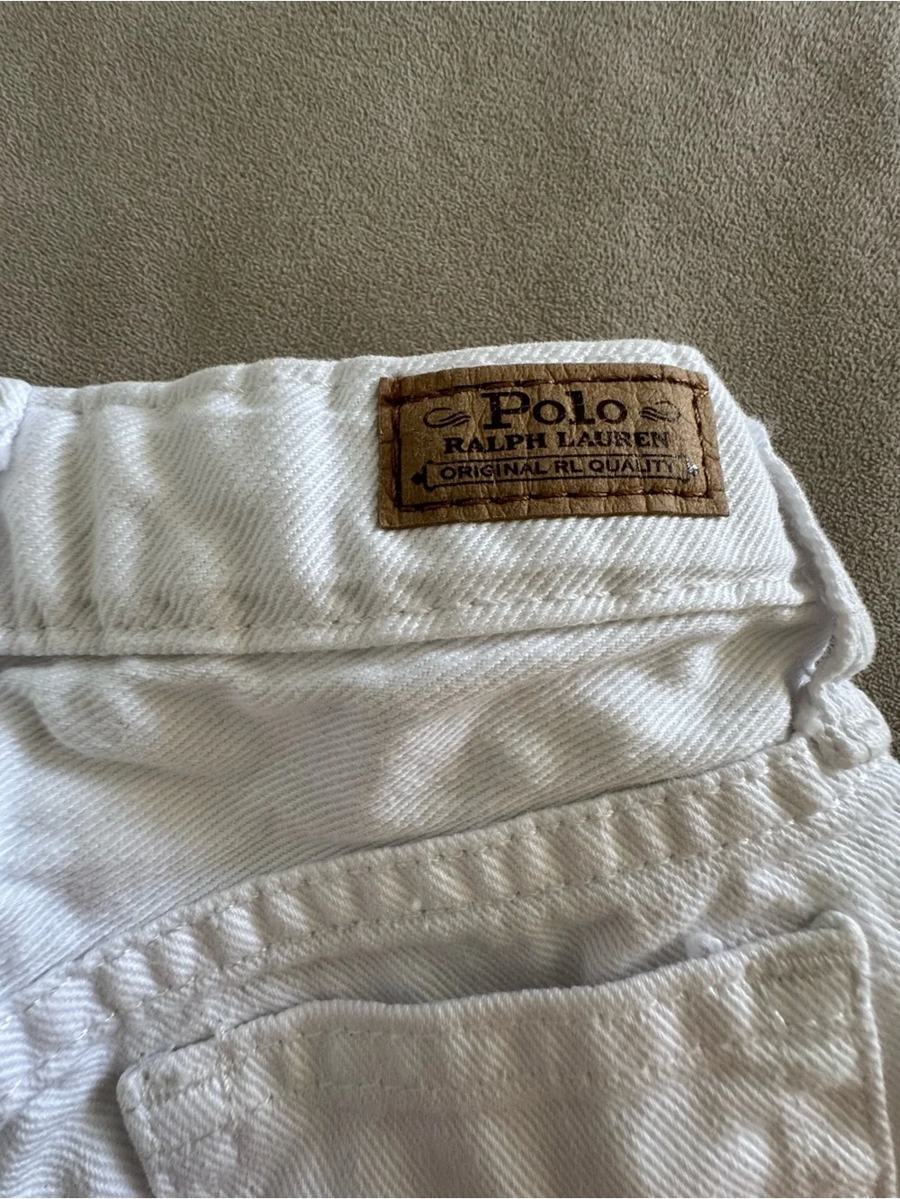 Ralph Lauren Women's White Frayed Hem Denim Shorts